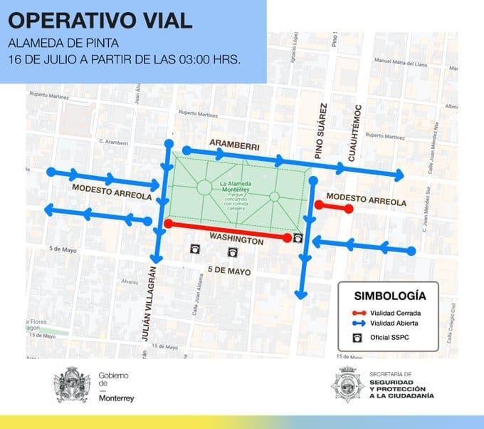 Cerrarán vialidades por ‘Alameda de Pinta’ en Monterrey