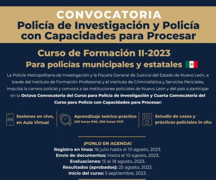 Lanzan convocatoria para Policía Metropolitana