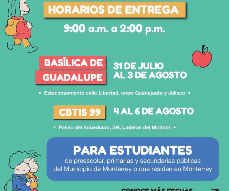 Aumenta Monterrey sedes para entrega de útiles escolares Aumenta Monterrey sedes para entrega de útiles escolares