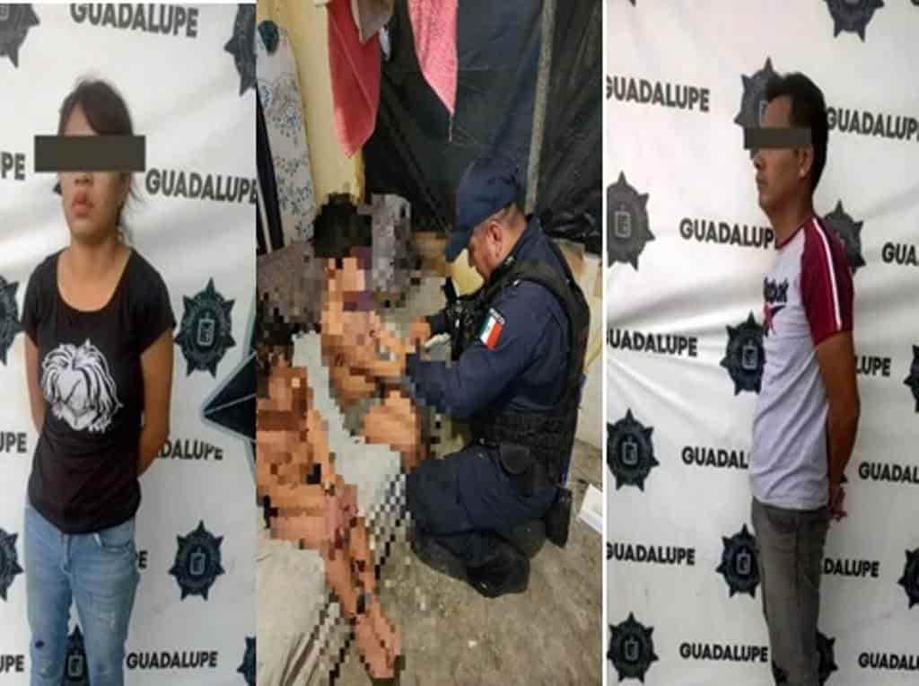 La pareja que maltrataba a dos niños en Guadalupe, fue puesta a disposición de la Fiscalía, donde integran la carpeta de investigación por los delitos de violencia y maltrato de menores.