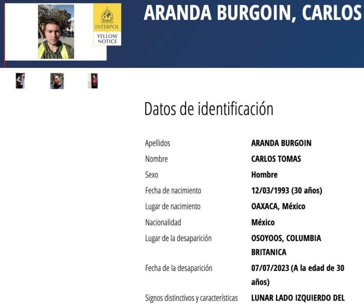 Interpol emite ficha para localizar a mexicano en Canadá