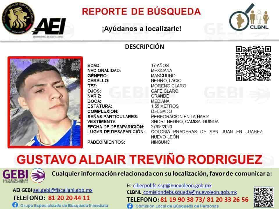 Elementos de la Agencia Estatal de Investigaciones, indagan el paradero de un joven del municipio de Juárez, que desapareció después de salir a trabajar.
