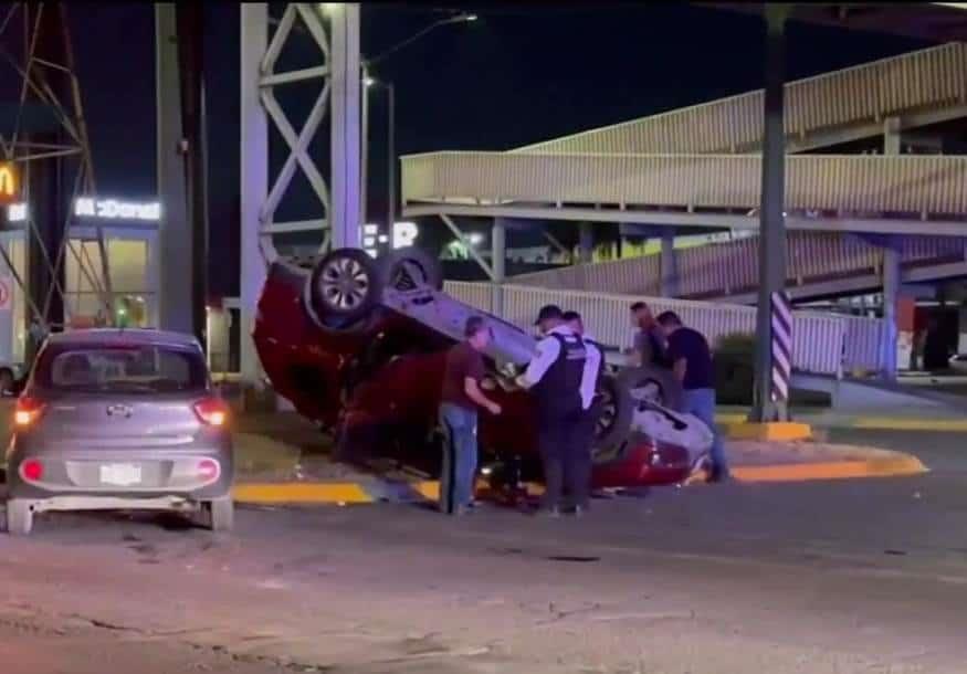 Deja choque-volcadura un herido