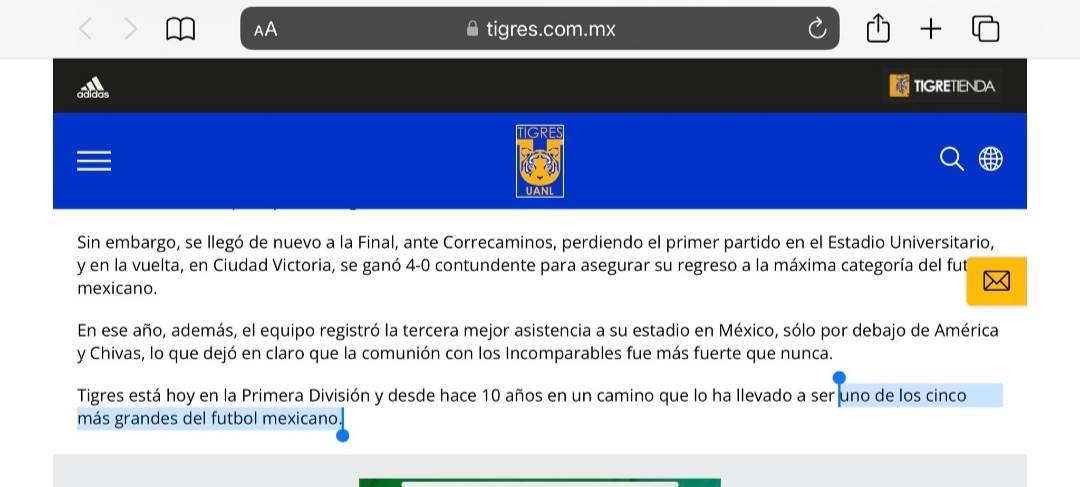 Se autoproclama Tigres como un equipo grande en sus redes Se autoproclama Tigres como un equipo grande en sus redes