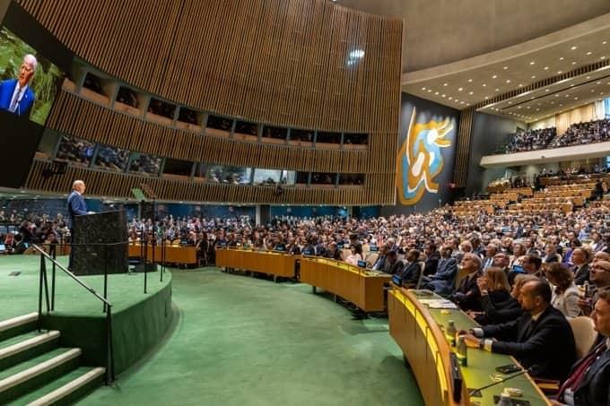 Pide Biden en la ONU hacer frente a Rusia