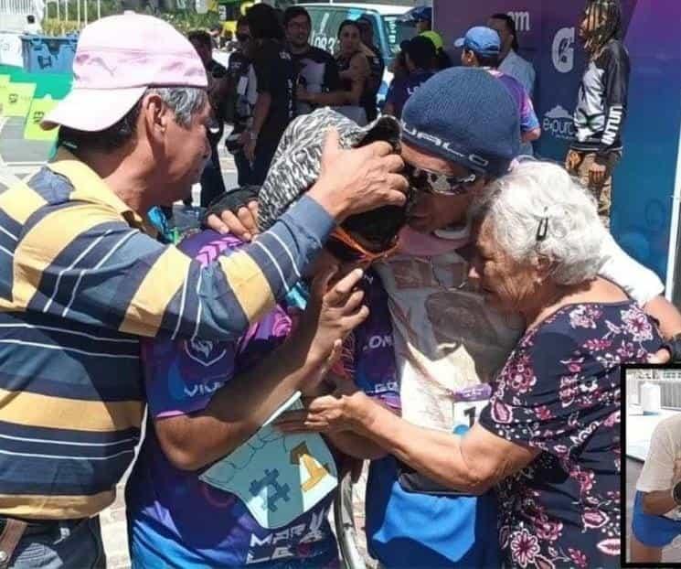 Cumplen con maratón pese a ceguera y parálisis cerebral