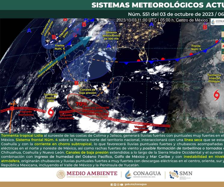 Se forma tormenta tropical Lidia al sur de Michoacán Se forma tormenta tropical Lidia al sur de Michoacán