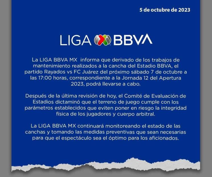 Cancha del BBVA, lista para el Rayados vs Bravos: Liga MX Cancha del BBVA, lista para el Rayados vs Bravos: Liga MX