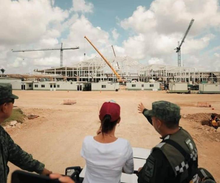 Sheinbaum recorre obra del aeropuerto en Tulum
