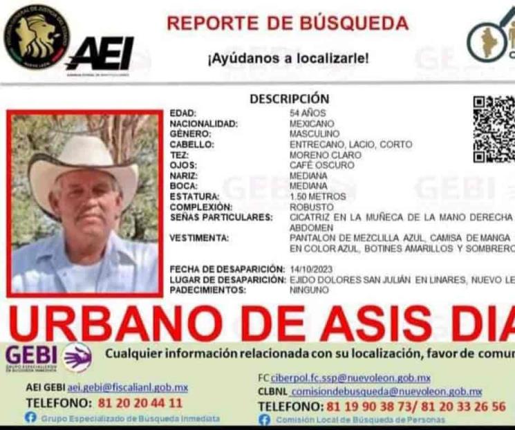 Desaparece ejidatario en Linares