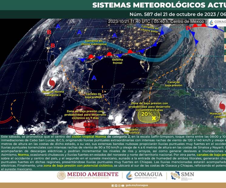 Huracán Norma golpea costas de BCS