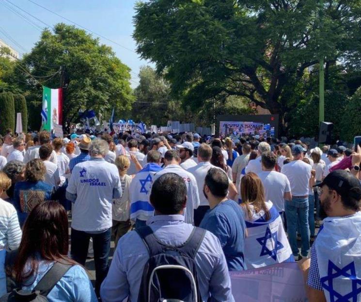 Protestan en la embajada de Israel en México