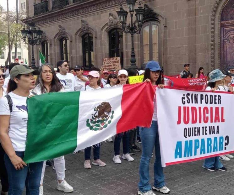Se manifiestan empleados del Poder Judicial Federal en NL