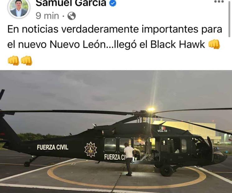Llega el helicóptero Black Hawk para ‘blindar’ a Nuevo León Llega el helicóptero Black Hawk para ‘blindar’ a Nuevo León