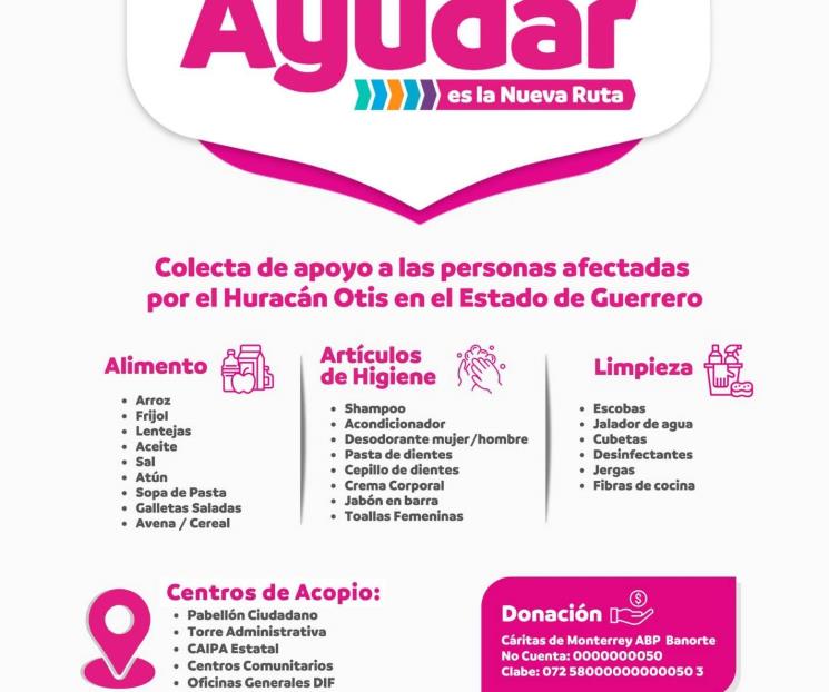 Envía NL 70 toneladas de alimentos a damnificados de Otis