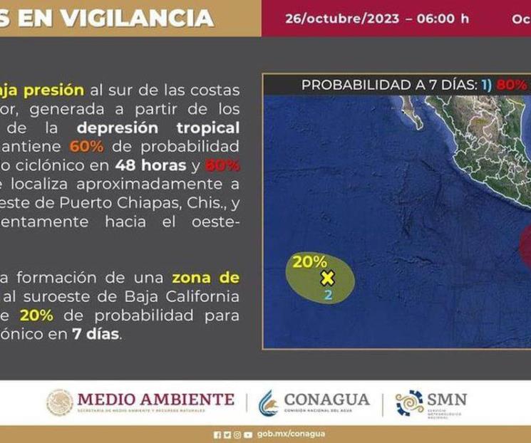 Avanza ‘Pilar’ con lluvias por el sureste