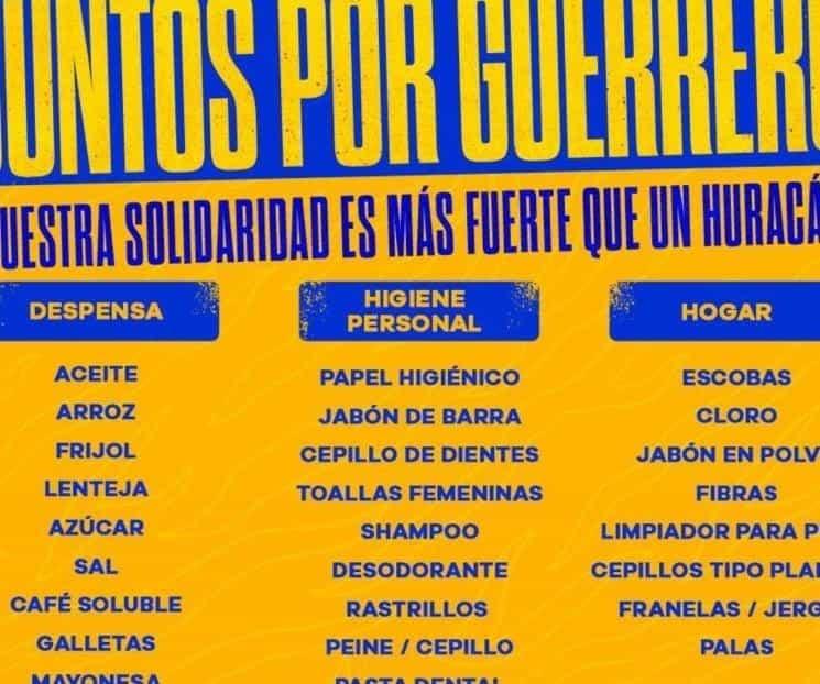 El Universitario será centro de acopio para Guerrero