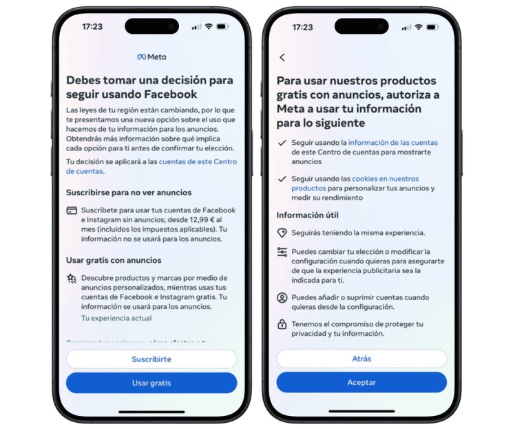 Ahora en Meta, o pagas o regalas tus datos para anuncios Ahora en Meta, o pagas o regalas tus datos para anuncios