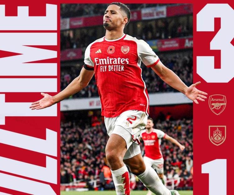 Se impone Arsenal al Burnley e igualan en el liderato al City