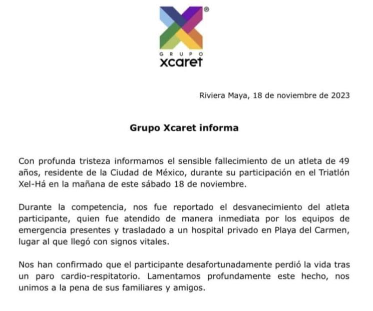 Fallece triatleta mexicano en competencia de la Riviera Maya 