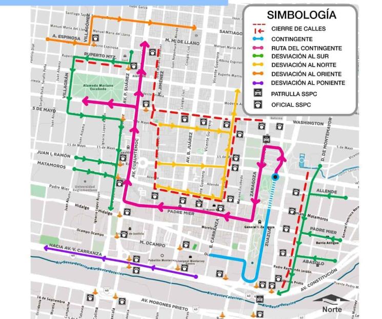 Implementarán cierres viales por el desfile revolucionario Implementarán cierres viales por el desfile revolucionario