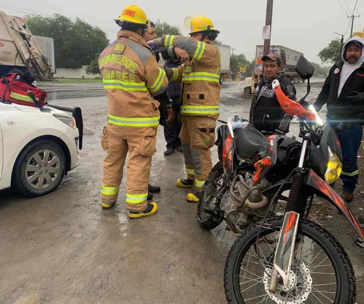 Derrapa su moto en la Nacional