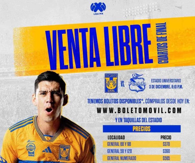 Y Tigres también inicia venta libre para la Vuelta ante Puebla Y Tigres también inicia venta libre para la Vuelta ante Puebla