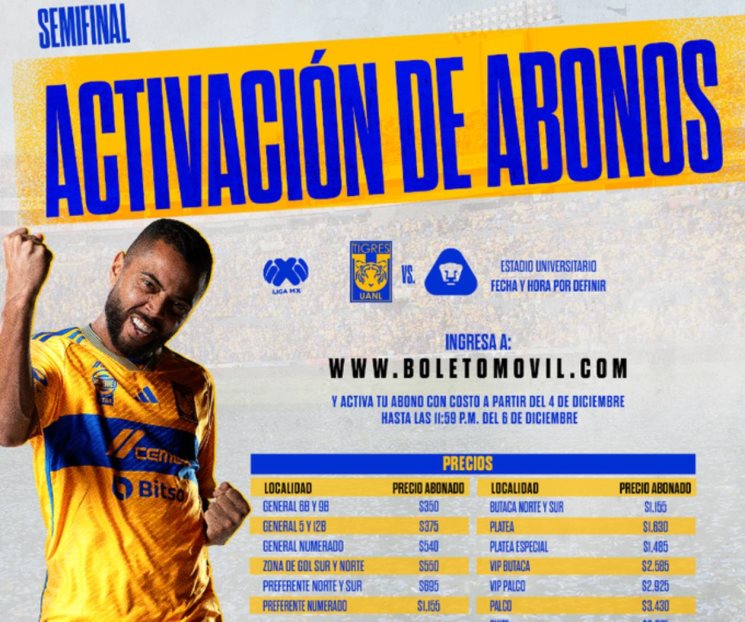 Comienza la activación de abonos en Tigres para la semi