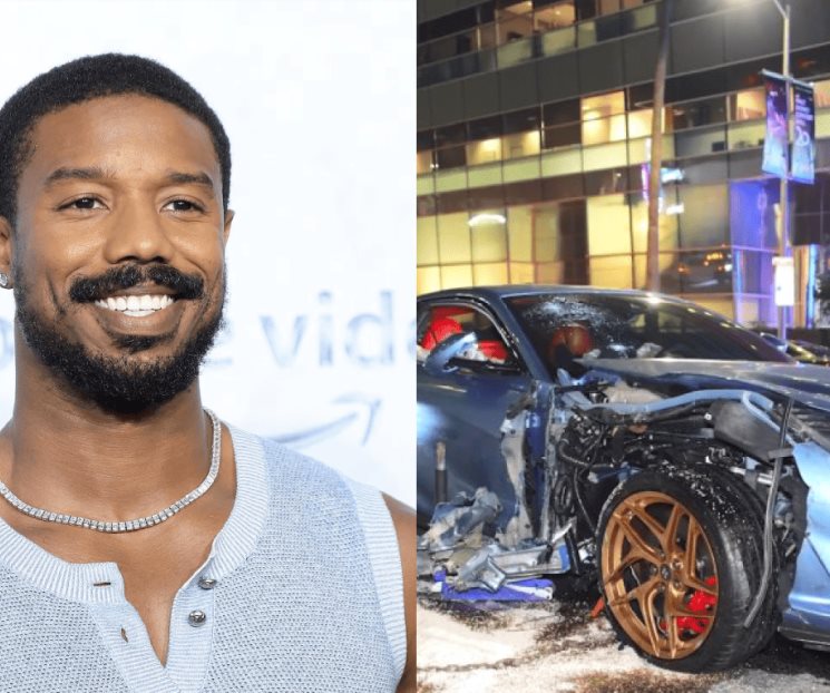 Michael B. Jordan choca su Ferrari en Hollywood, así quedó