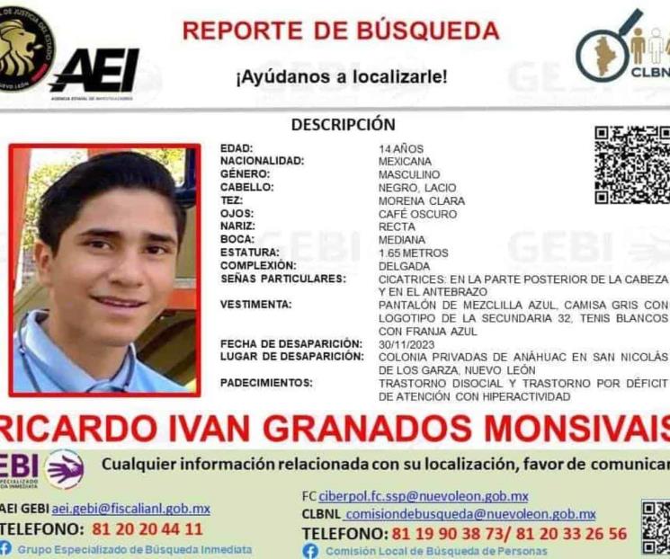 Hallan con vida a estudiante de secundaria desaparecido