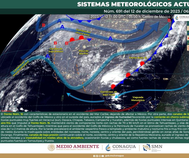 Prevén temperaturas extremadamente frías en 3 estados de México