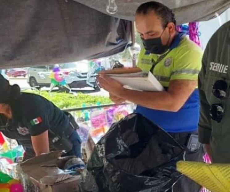 Detienen a sujeto con pirotecnia