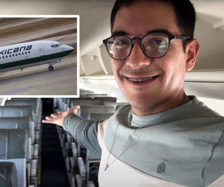 Joven viaja en avión de Mexicana de Avión completamente solo