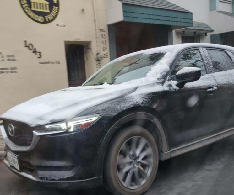 Reporta Nuevo León caída de nieve y aguanieve en región citrícola