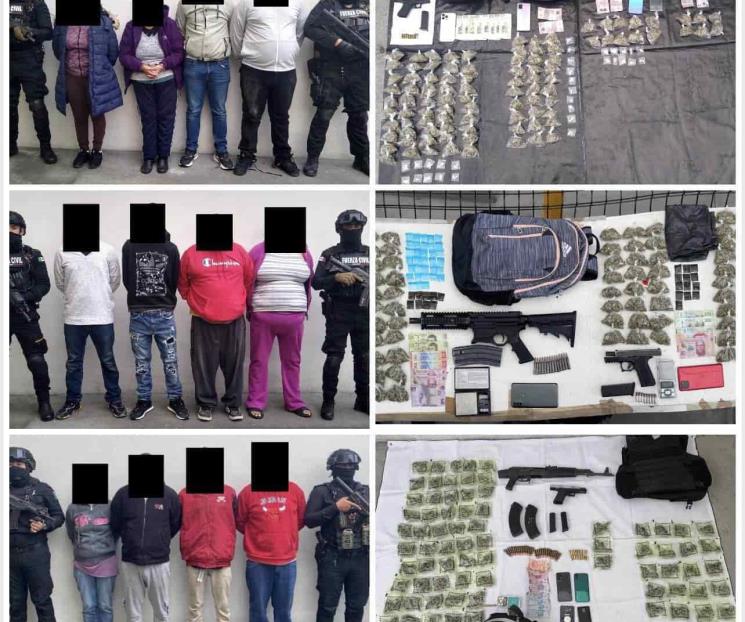 Capturan a 12 presuntos miembros del crimen organizado