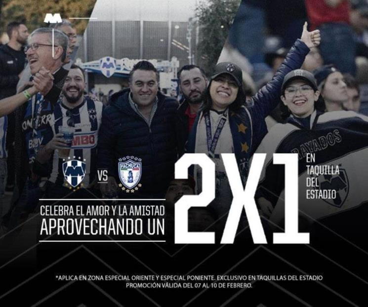 Aplica Rayados promoción de 2x1 por día del amor y la amistad