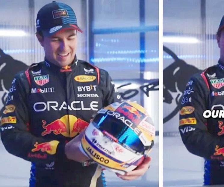 Presenta Checo Pérez casco