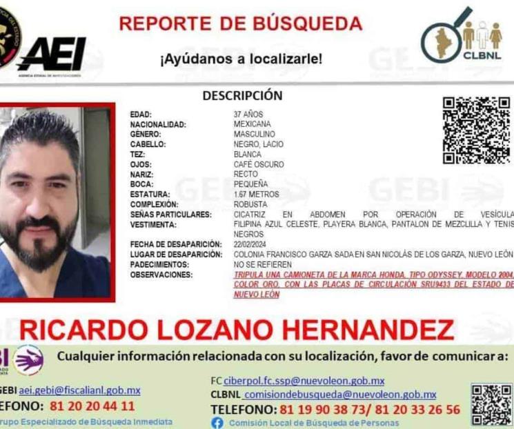 Desaparece radiólogo en San Nicolás
