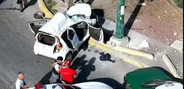 Deja choque un herido