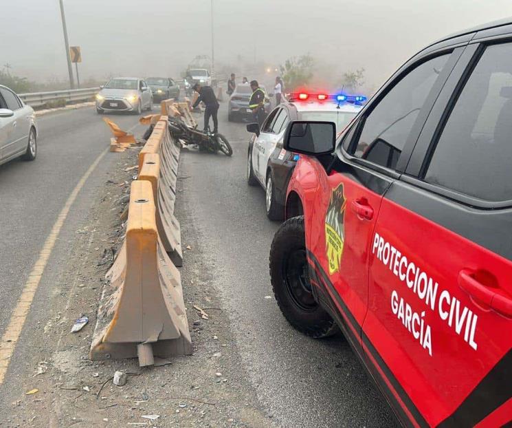 Fallece motociclista tras choque en García