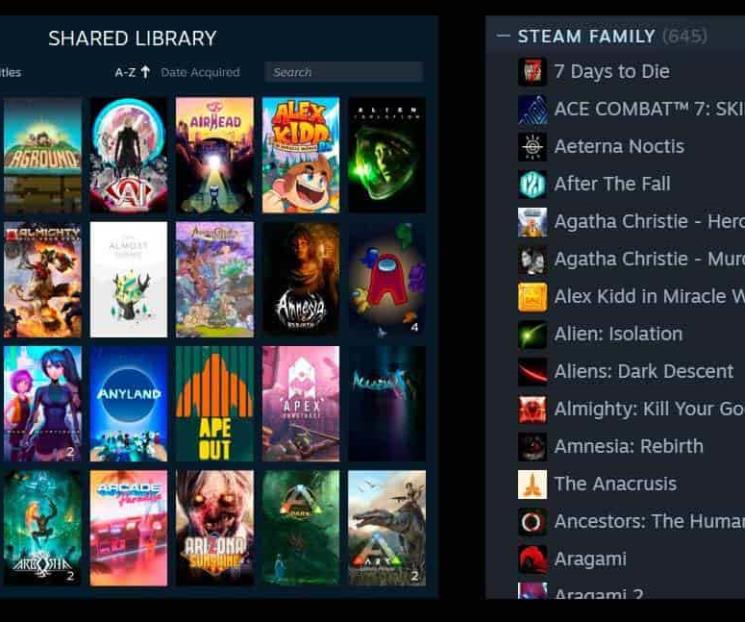 Steam presenta los grupos familiares
