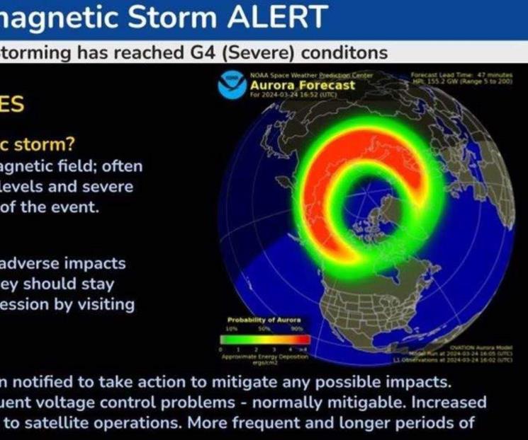 Pronostica agencia de Estados Unidos fuerte tormenta geomagnética Pronostica agencia de Estados Unidos fuerte tormenta geomagnética