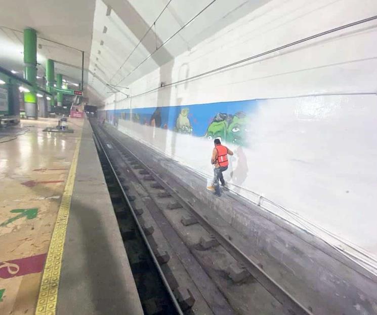 Causa polémica repintado de mural de estación Cuauhtémoc