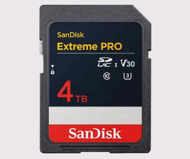 Sandisk anuncia una tarjeta SD de 4 terabytes