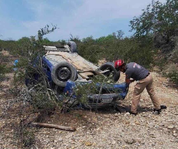 Sufre volcadura en General Terán
