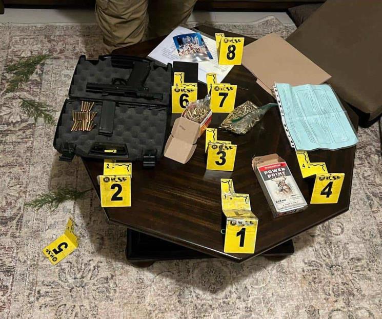 Aseguran cartuchos y droga tras cateo