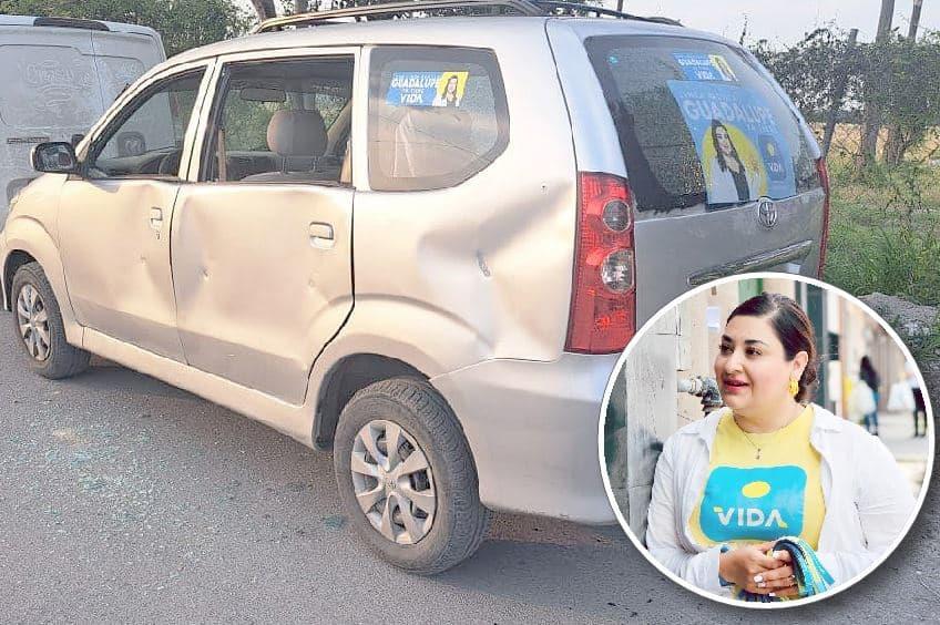 Balean camioneta de candidata a la alcaldía de Guadalupe