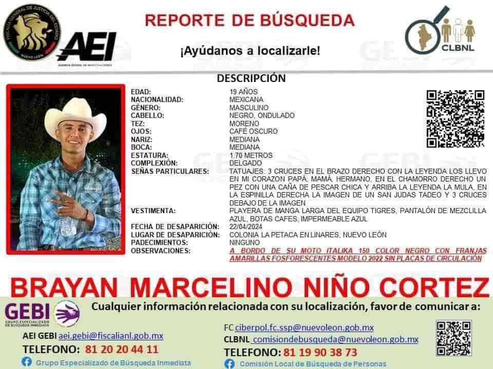 Todo un ejército de voluntarios, rescatistas y familiares, se unieron para iniciar la búsqueda de un ex elemento de la central de Bomberos de Linares que desapareció luego de salir de su domicilio en una motocicleta.