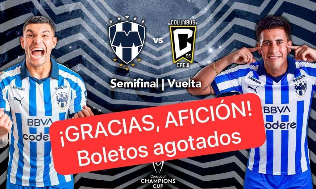 Anuncia Rayados lleno total para semifinal de vuelta ante Columbus