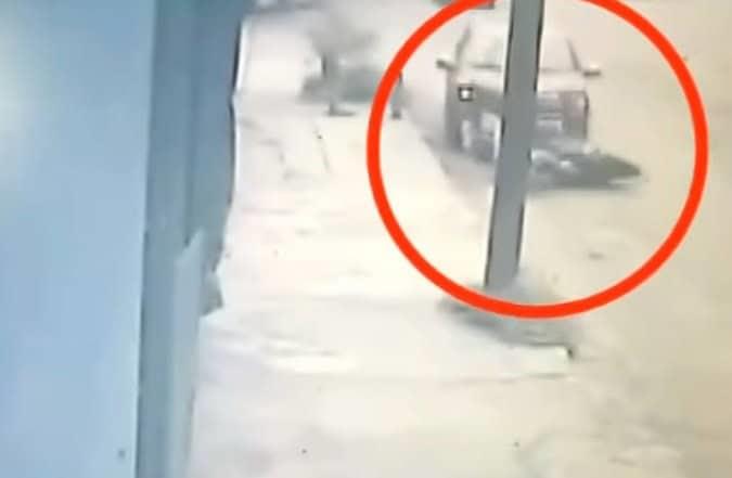 Revelan video de atropello a asaltantes